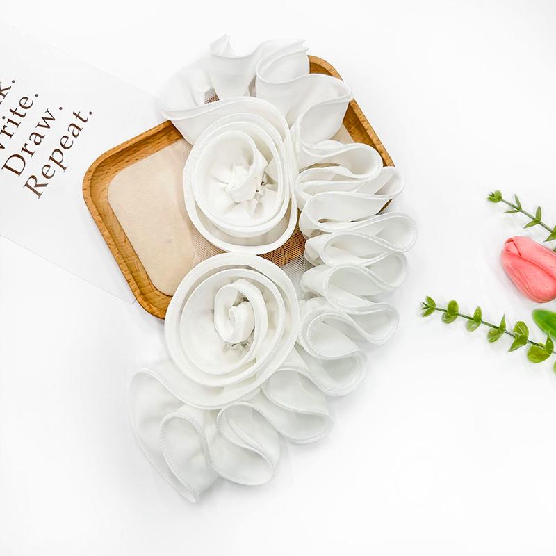 3D Floral Applique Decoration Handmade Flower Patch DIY Flower Collar Sewing Applique Corsage for Wedding Dress Accessories