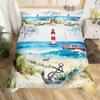 Sailboat Bedding Set Sailing Ship Comforter Cover Ocean Wave Nautical Duvet Cover For Kids Boys Girls Cartoon Ship