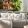 Cute Bunny Sketch Cushions Pillowcase Polyester Cushion Cover Throw Pillow Pillowcover Home Car Sofa Decor