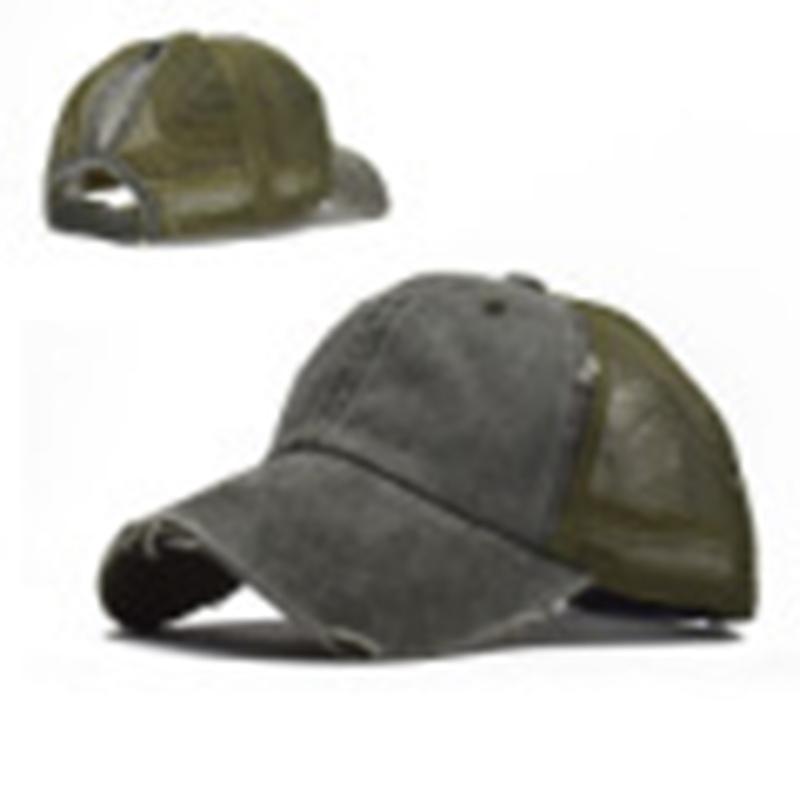 Cappellino da Baseball Coda di Cavallo Donna Uomo Cotone Motivo Patchwork Rete Cappello da Baseball Sportivo Cappellini Snapback Moda Cappello da Sole
