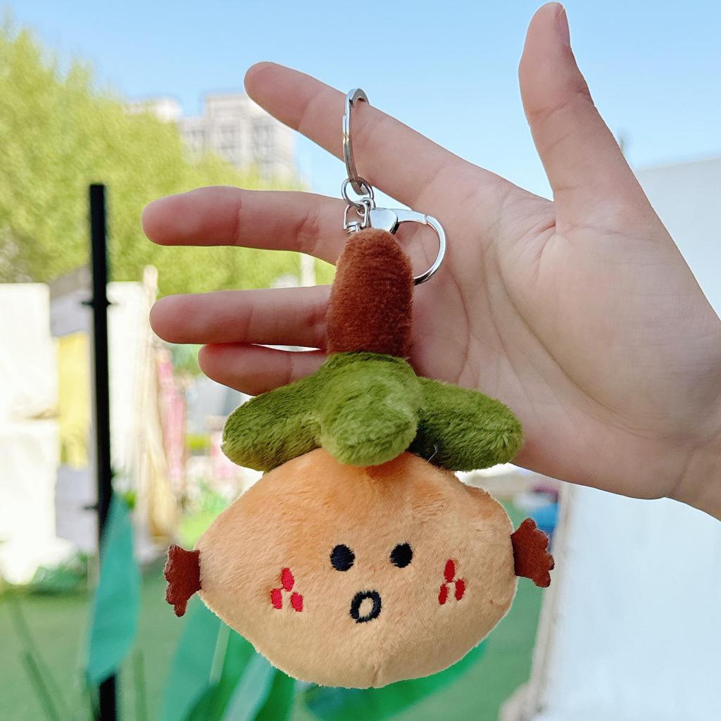 Lucky Orange Plush Keychain - Cute & Funny Bag Accessory Toy Gift