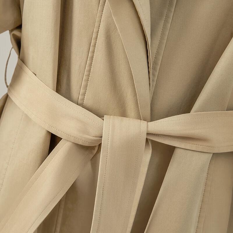 She Pool Damen Modal Drapierter Trenchcoat