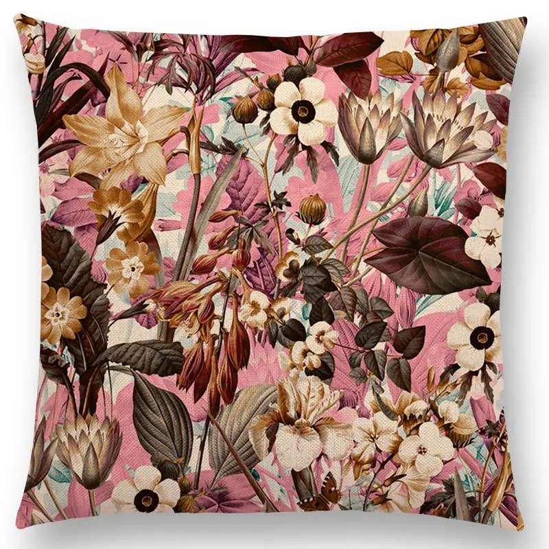 Latest Exotic Garden Summer Natural Flowers Leaf Botanical Tropical Jungle Cushion Cover Car Home Decor Sofa Throw Pillow Case