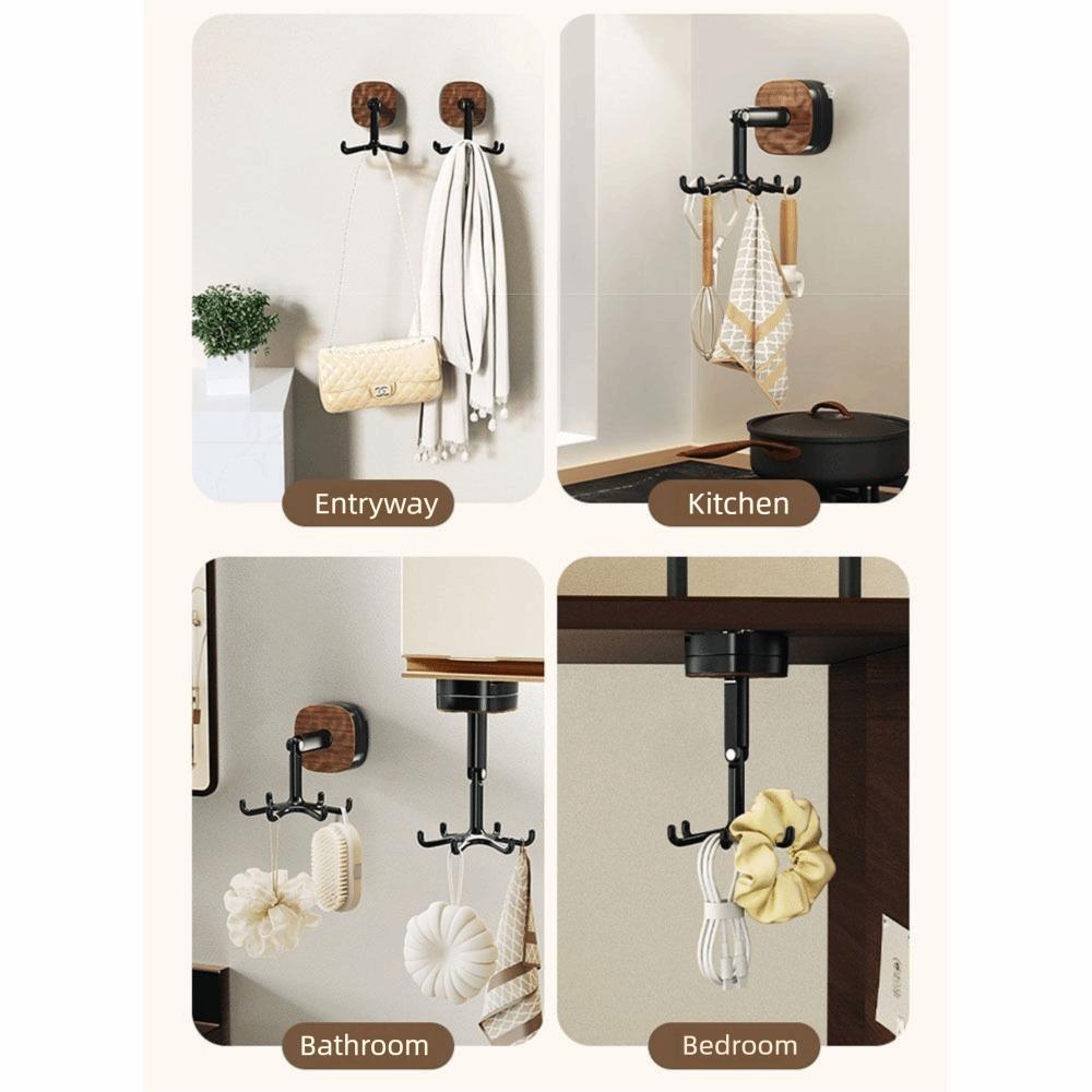6-Claw Hook 360° Rotating Hook Suction Cup Cooking Utensils Hanger  Bathroom