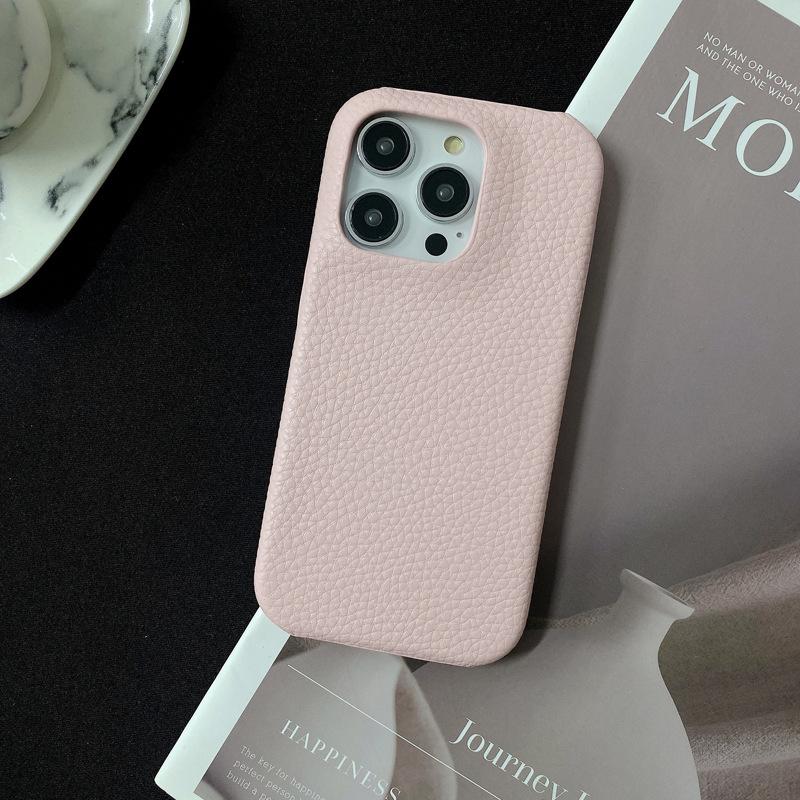 Half-wrapped Lychee Pattern, Suitable for Apple 15promax Phone Case, IPhone14 Anti-drop 13 Creative Women's Leather Case