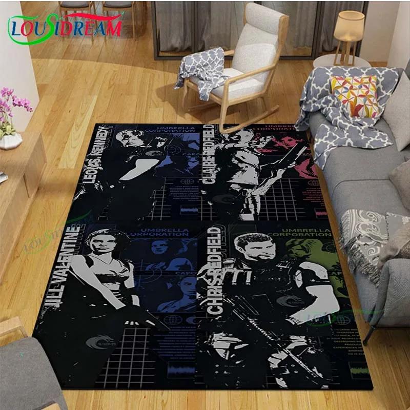 2025 Fashion 3D Movie R-Resident Evil Printed  Carpet Living Room Anti-Skid Area Rug Kids Bedroom Mats Yoga Mat Carpet Decor