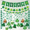 Lucky Banner Clover Hanging Swirls Garlands Shamrock Hanging Swirls Dangling Decor for Irish Decor Home Party Favors Supplies