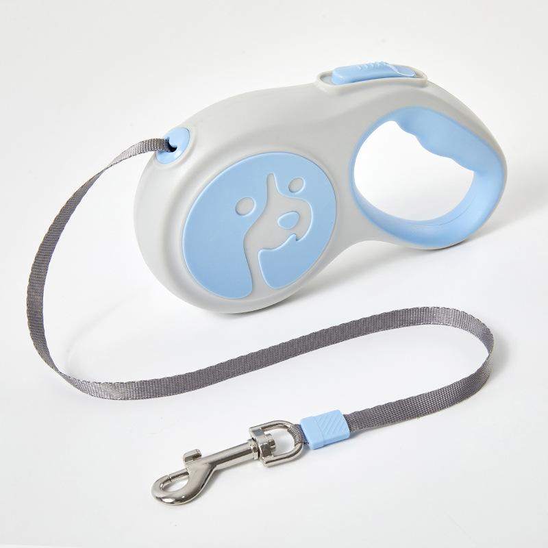 New Ins Type Pet Tow Rope with Macaron Ribbon Automatic Retractable Portable Anti Slip Handle Pet Tow Rope