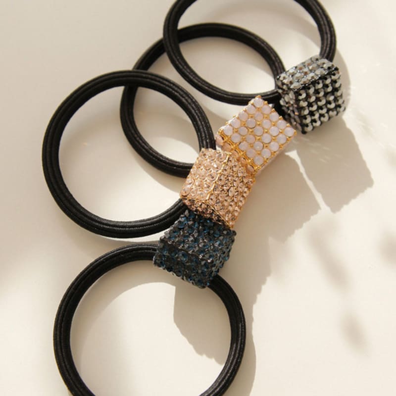 

J.Lauren Квадратная хрустальная резинка для волос H01100 Black (hematite)