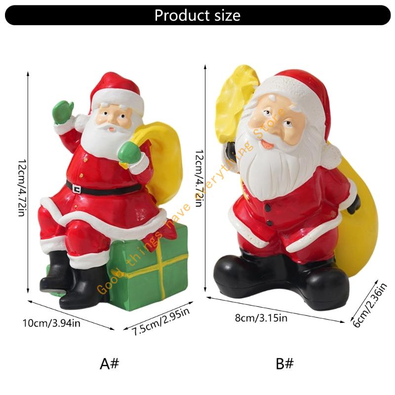 Christmas Figurine Figure Decors Resin Santa Clauses Statue Christmas Decorative Figurine Table Centerpieces for Holiday 55KF