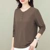 Autumn New Style Button-Down T-Shirt for Women Plus Size Casual Fashion Loose Fit Slimming Top
