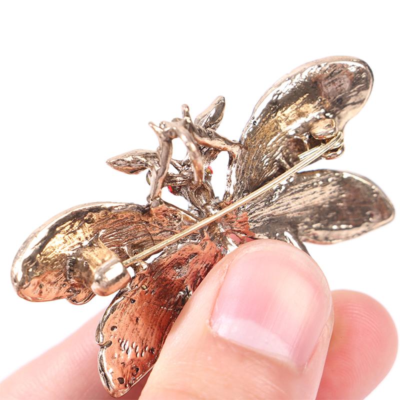 Rhinestone Bee Insect Brooches Vintage Metal Pin Scarf Clip Clothes Accessories