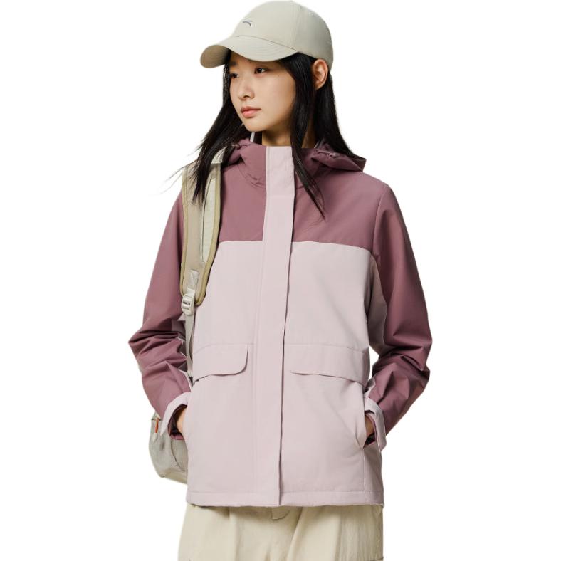 Anta Minimalist Color Block Hooded Loose Comfortable Fashion Jacket Women Jackets 162547601-7