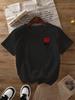Womens Rose Floral Print Tshirt Soft Short Sleeve Casual Tee Elegant Rose Womens Tshirt for Daily Outfits and Relaxation