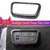 Carbon Fiber ABS Headlight Switch Frame Trim Cover For Hyundai Tucson 2022-2024