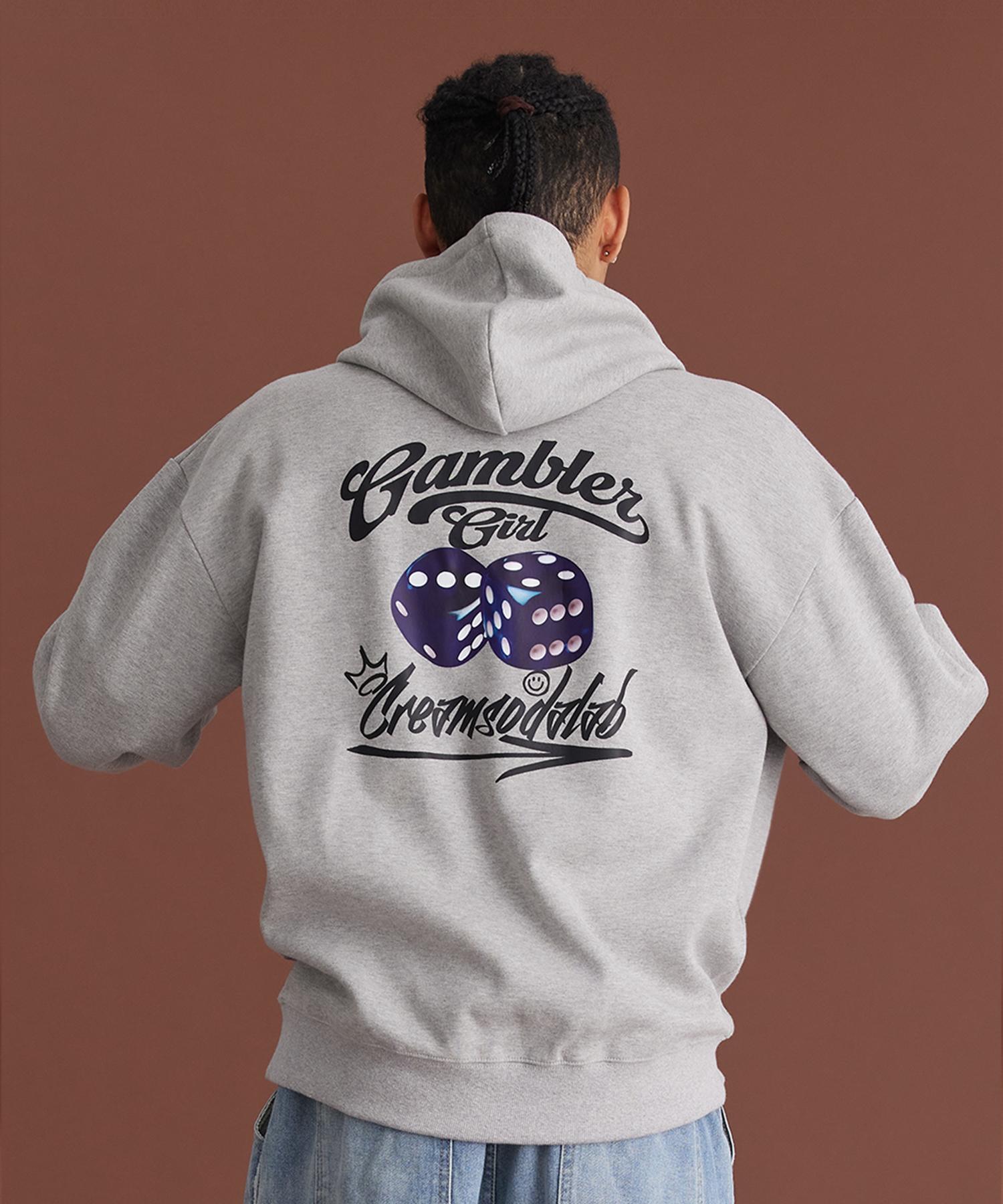 Cream Soda Lab Gambler Girl Blue Dice Grey Black Hoodie M