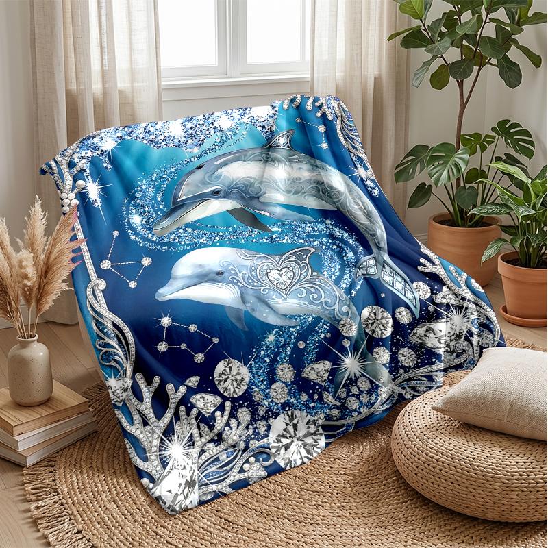 Jeweled Bow and Flowers 1 Theme blanket Lightweight Warm Flannel Blanket Decorative Throw Blanket for Home Decoration