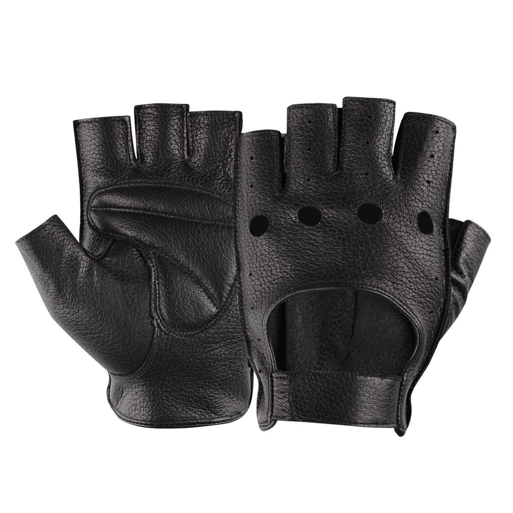 GSG Deerskin Driving Leather Gloves with Thimble Perfect for Summer and Popular and Model 200643 Men's Gloves, Half-Finger Holes, Driving, Cars,