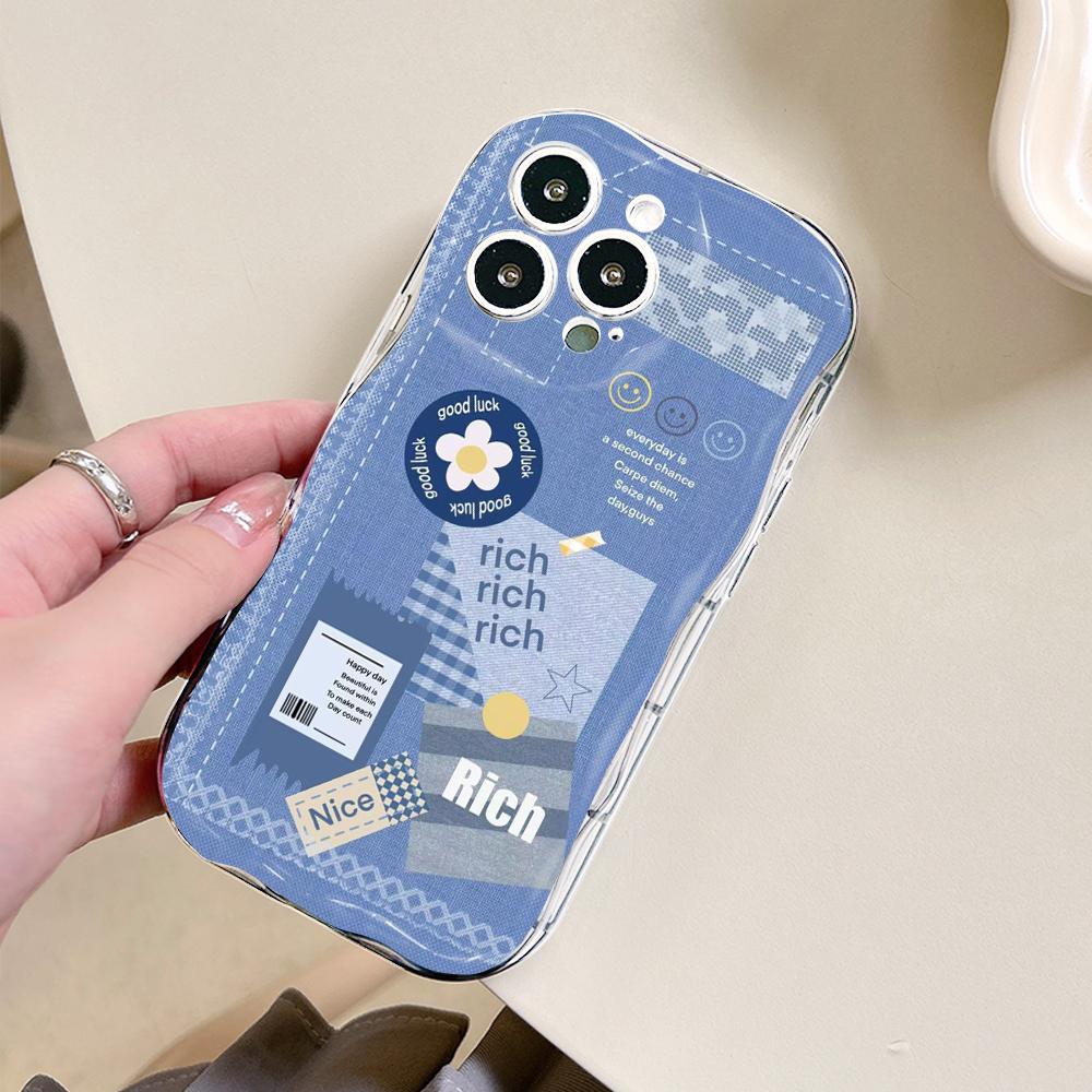 For Honor 90 Lite P30 Pro Infinix Hot 30 40 40i 40 Pro Smart 8 Pro Vivo V29e V30e Fashion Cowboy Denim Cream Texture Soft Silicone Phone Case