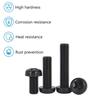 25Pcs M2-M8 Black Nylon Phillips Pan Head Machine Screws, Plastic Threaded Fasteners for Electronics & Industrial Use