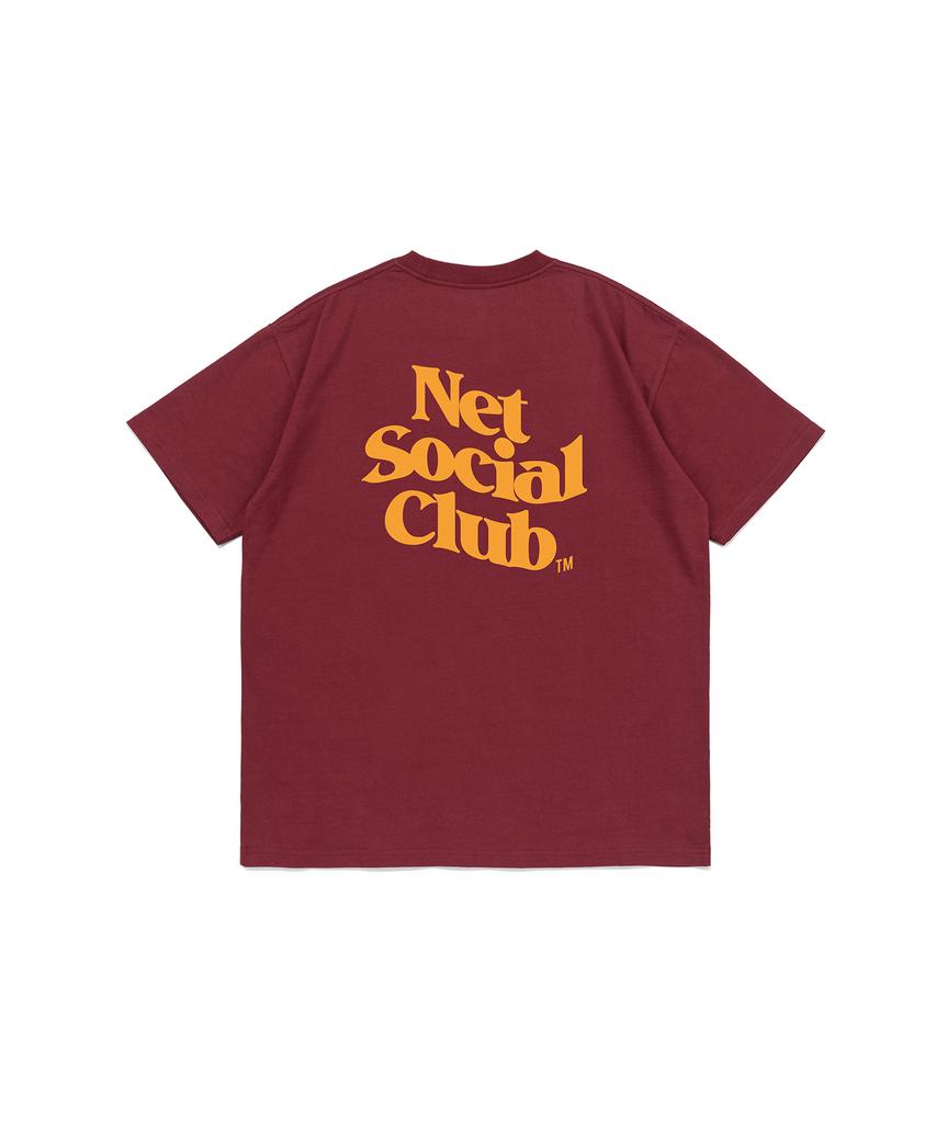 NET SOCIAL CLUB Wavy Vivid Logo Tee (Burgundy)