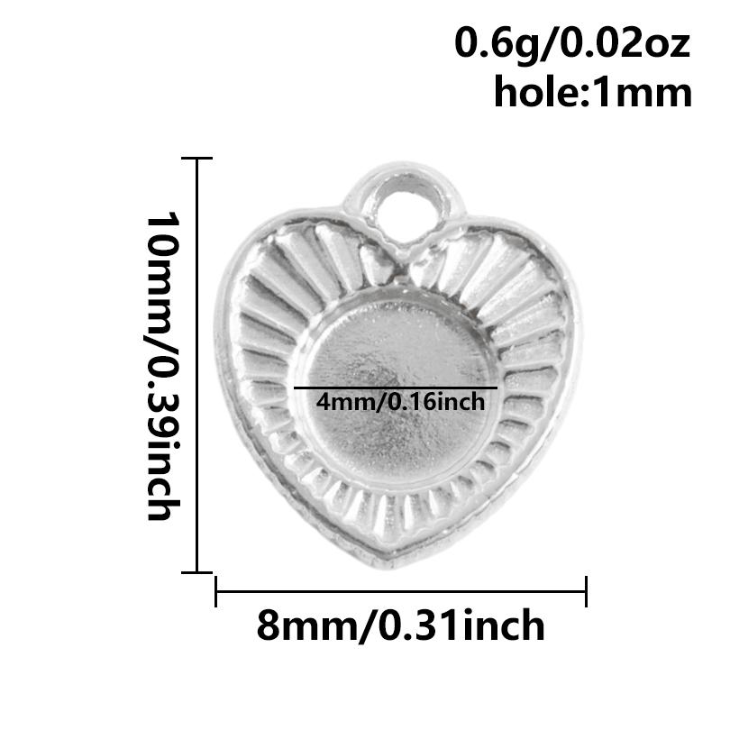 6pcs High Quality Assorted Stainless Steel Heart Charms For Jewelry Making Bracelets Keychain Pendant DIY Women Men Pendant Bulk