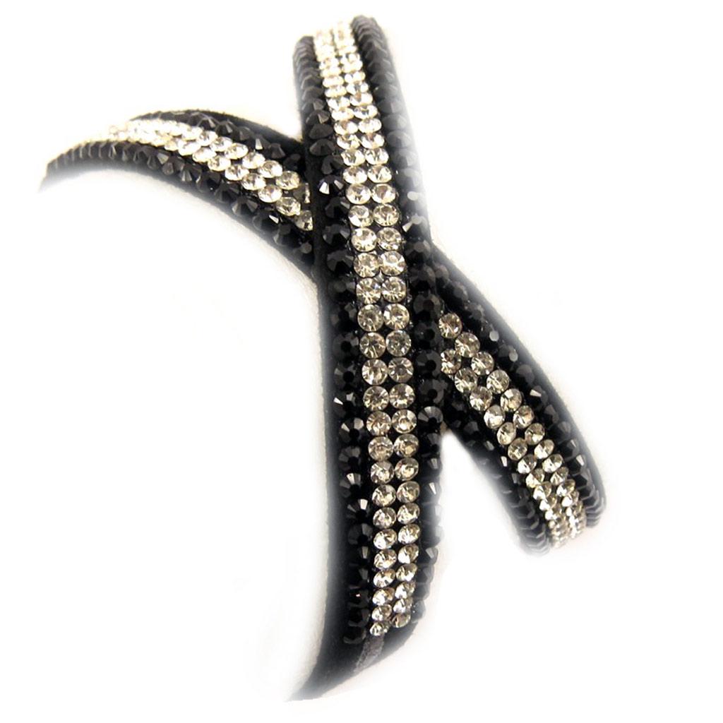 Les Trésors De Lily [L5287] - Brățară Creator 'Sissi' neagră (2 rânduri)