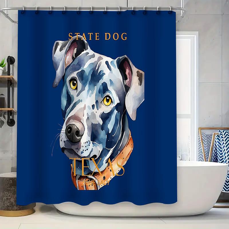 

Dog Shower Curtain Cute Puppy Pet Bathroom Decor Washable Waterproof Liner Fabric W60H190(CM)-1 Pcs