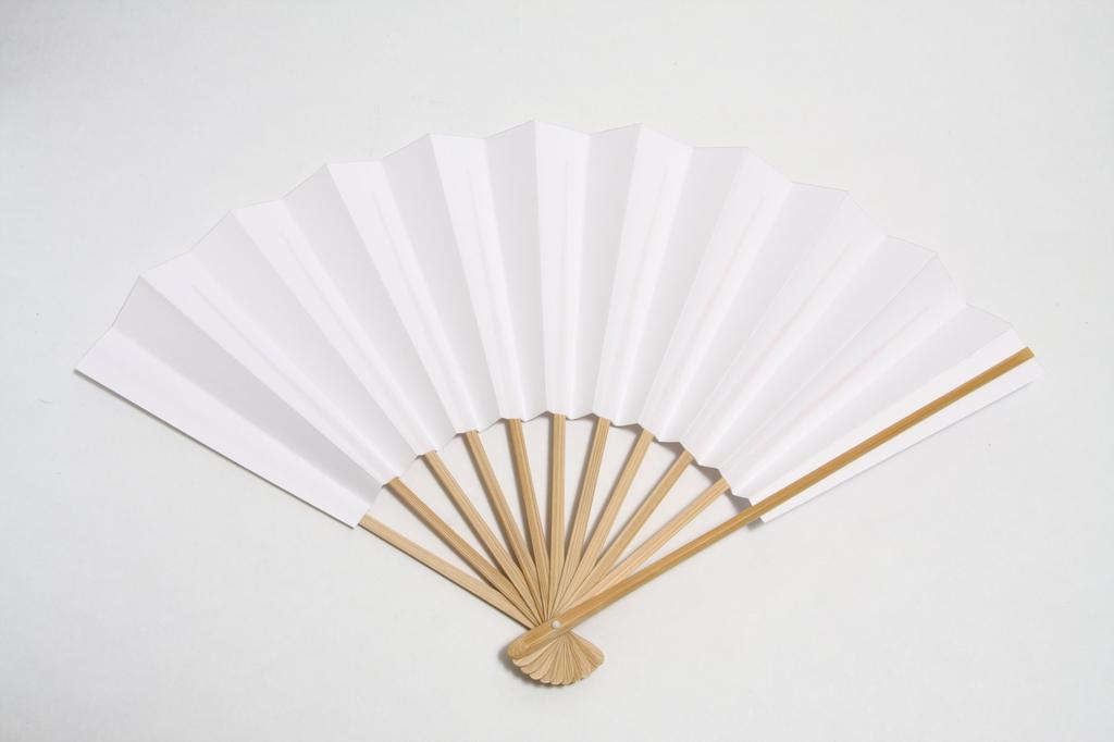 Hasegawa Kyoto Fan for Men, Formal Wear, White, 9 inches, 11 Ribs, Paper Box