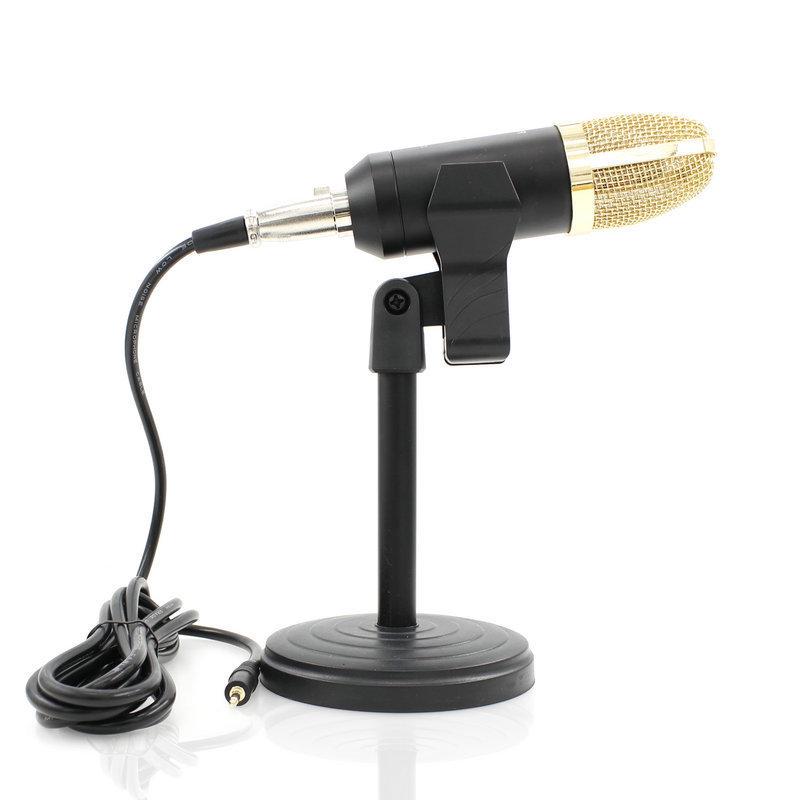BM700 Large Diaphragm Condenser Microphone with External Sound Card for Computer Recording and MC Hosting