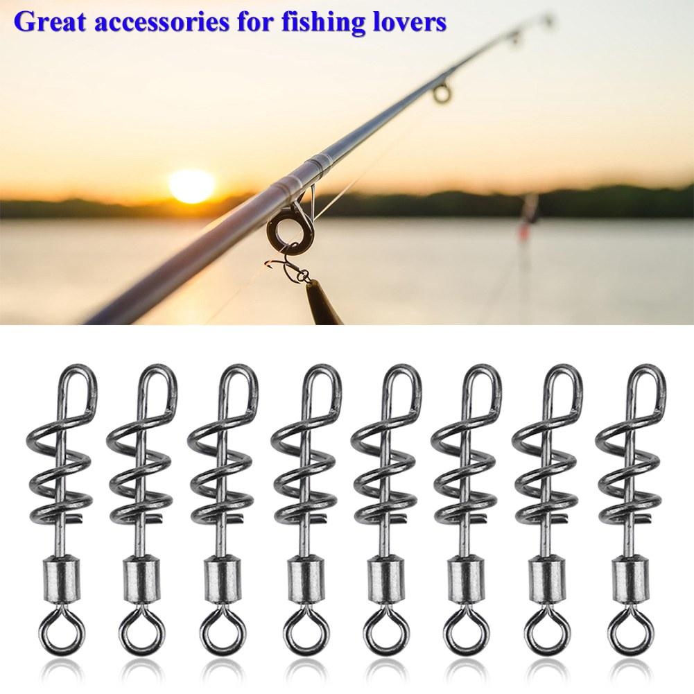 50Pcs Stainless Steel Rolling Barrel Swivels with Screwed Snap Fishing Bait Hook Connector(10#)