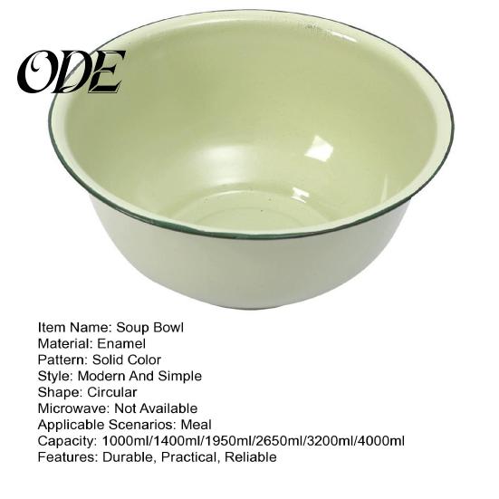 Unique Soup Bowl Vintage Enamel Deep Thickened Retro Rice Noodle Storage Container Dishwasher Safe Serving Pot for Hot Meals Basin