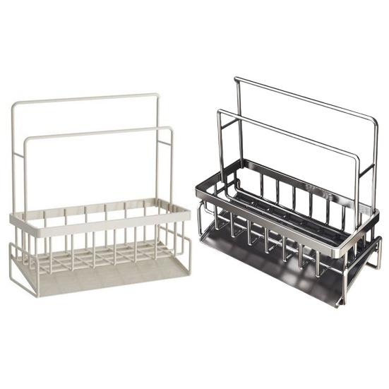 Kitchen Sink Caddy Sponge Holder Large Capacity Rustproof Self-draining Multipurpose Soap Dish Holder Drying Rack