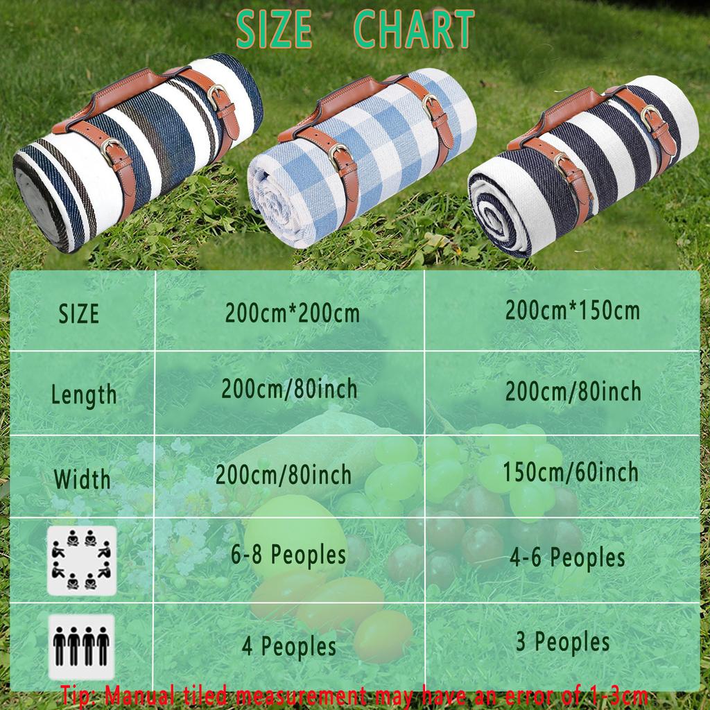 Picnic Blanket Extra Large Waterproof And Foldable Beach Blanket 3-Layer Outdoor Blanket For 6 To 8 Adults For Camping Park