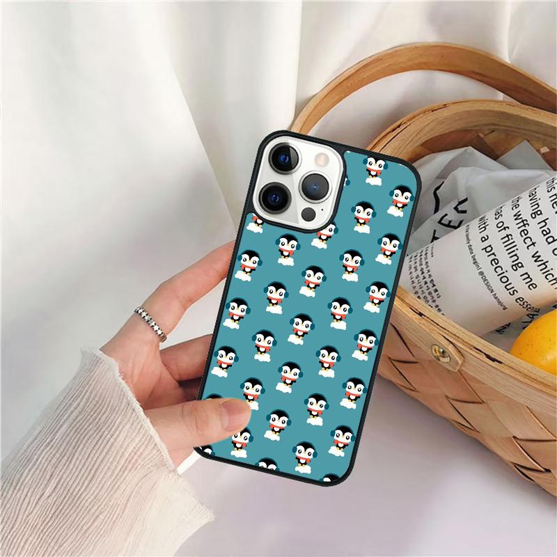 Cute Penguin Celular Mobile Smartphone Cases For iPhone 17 Air 16e 15 14 12 13 11 Pro MAX Plus Coque Fundas