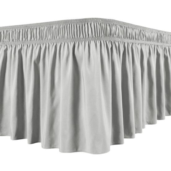 Bettrock Seidiger Luxuriöser Wickelbettrock Einfach Passend Uniform Nicht Verblassend Rüschen Elastischer Bettrock