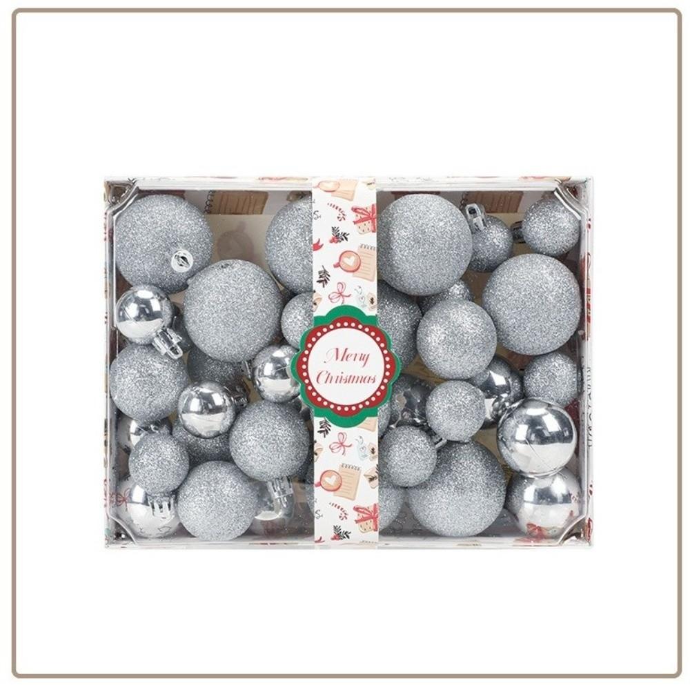 42Pcs/set Xmas Baubles Christmas Ball Set Plastic Xmas Ornament Ball Xmas Tree Hanging Pendant