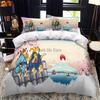 Set Letto Pittura Giapponese Paesaggio Stampato Per Bambini Ragazza Set Letto di Lusso Copripiumino Federa Elementi di Gioco