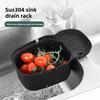 Stainless Steel Kitchen Drain Basket For Fruit And Vegetable Storage With Hanging Hooks