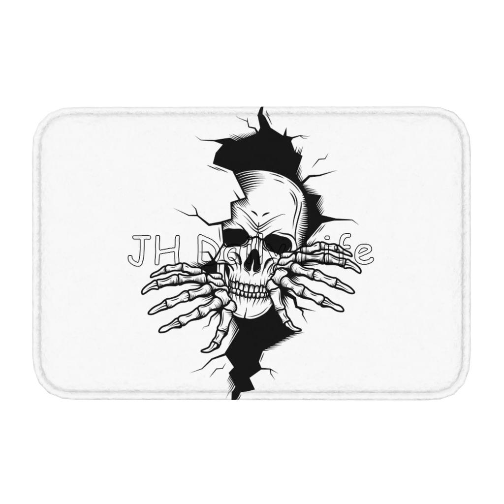Skull Tearing Skeleton Door Floor Kitchen Bathroom Mat Anti-Slip Indoor Doormat Bedroom Living Room Entrance Rug Carpet Footpad