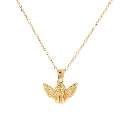 Youthway Popularity Metal Angel Pendant Necklace Stainless Steel Waterproof Chain Gold Plated Charm Jewelry  New