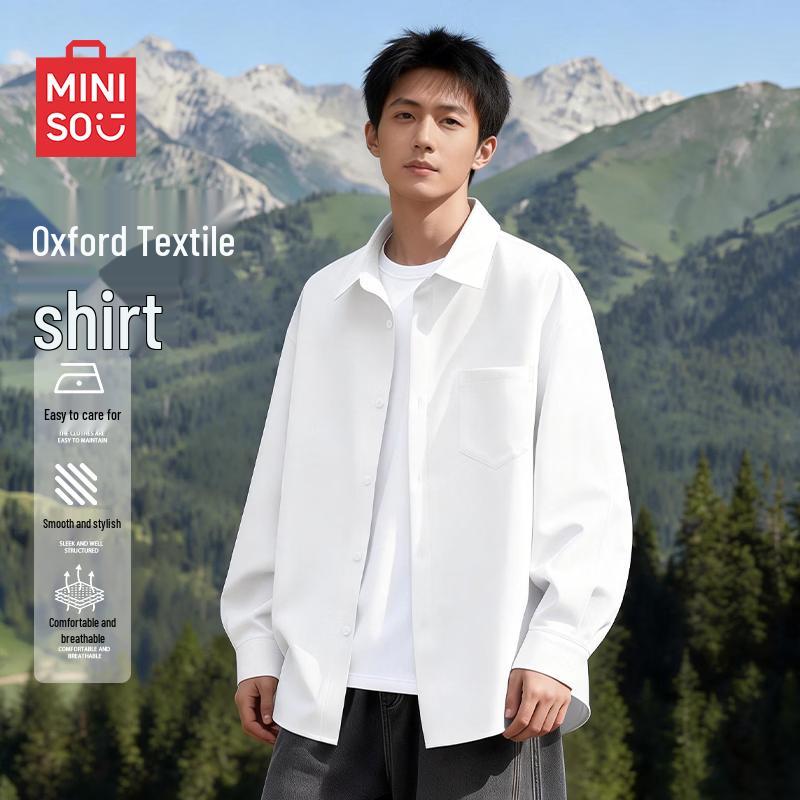 MINISO Men s Oxford Long Sleeve Shirt 4XL