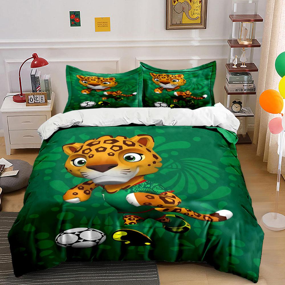 

Leopard, soccer ball, green. Bedding sets Duvet cover sets Duvet covers Pillowcases(1 * Duvet Cover 2 * Pillowcases, without duvet insert) 135x200cm