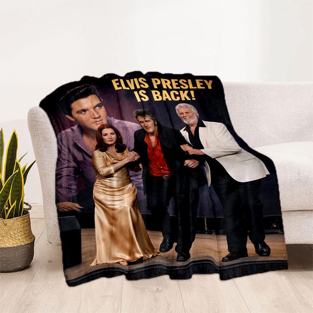 Elvis Presley Performance Blanket Warmthful Decor Suitable for Livingroom Office Bed for All Seasons Digital Print