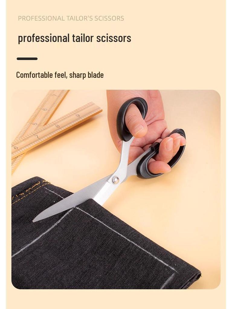 Complete Tailor Sewing Kit: Scissors, Tailoring Chalk, Colored Chalk, Bamboo Ruler, Wooden Ruler, Clothing Accessories