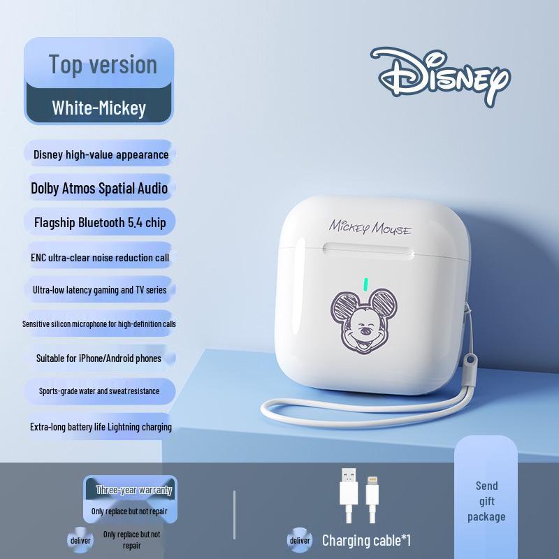 

Disney A4 Wireless Bluetooth Headphones: Cute Cartoon Design, Semi-in-Ear, Ultra-Long Battery Life