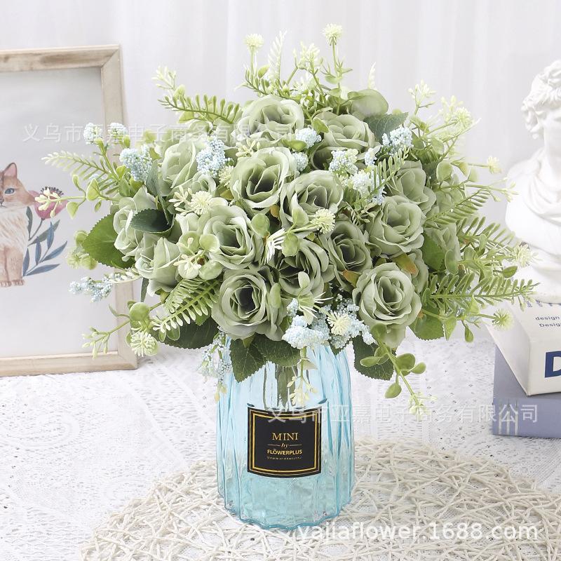 Rose Artificial Flowers Bouquet 7Heads Fake Flowers for Home Room Decor Garden Wedding Decoration Party Table DIY Vase Ornaments