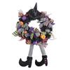 Halloween Wreath Witch Large Wicked Skeleton Legs Pendant Garland with Fake Plants for Outdoor Indoor