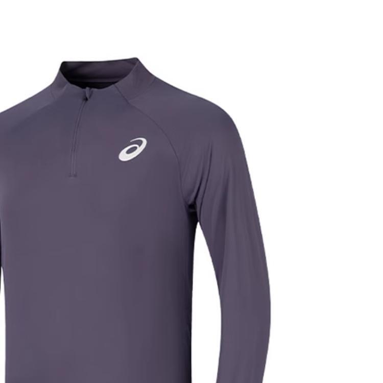 Men's ASICS T-Shirts Men's Purple-500 Stand Collar Moderate Straight Fit