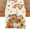 Fall Thanksgiving Turkey Sunflower Linen Table Runner Home Decor Reusable Autumn Kitchen Dining Table Runners Thanksgiving Decor